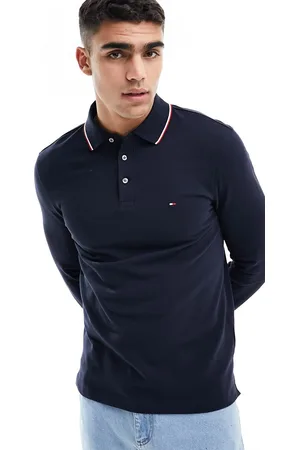 Tommy Hilfiger 1985 tipped slim long sleeve polo shirt in