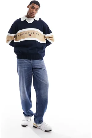 Tommy Hilfiger Relaxed knitted trophy neck rugby shirt in