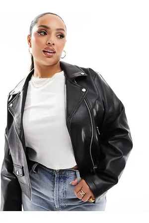 ASOS ASOS DESIGN Curve ultimate faux leather biker jacket in