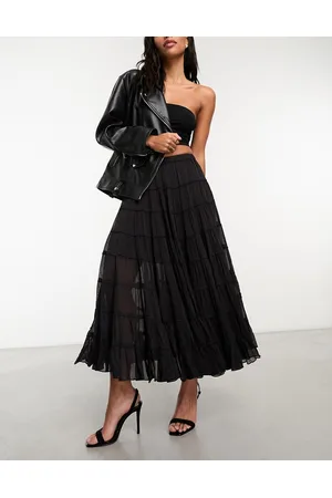 AllSaints Eva midi skirt in