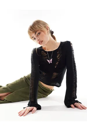 The Ragged Priest 90s grunge ladder detail jumper