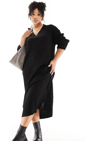 River Island Rib maxi knit dress in