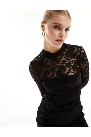 New Look Lace sheer top mini dress in
