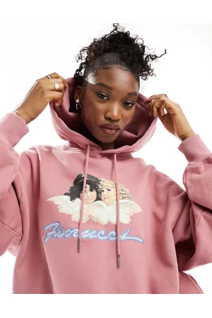 Fiorucci Relaxed angel hoodie with squiggle logo in washed