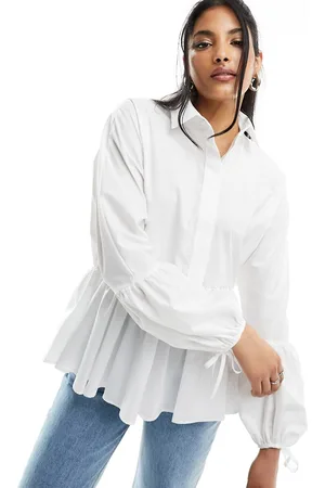 ASOS Dropped waist peplum shirt in
