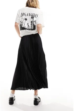 MANGO Pleated midi skirt in