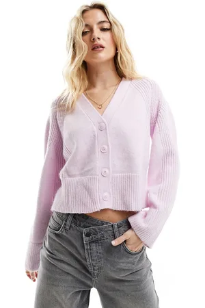 MANGO Soft touch cardigan in pastel lilac