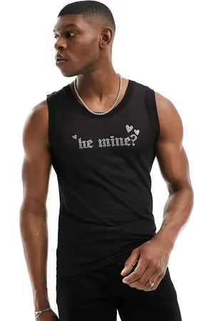 ASOS Muscle fit vest in mesh with diamantes