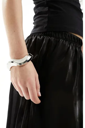 ASOS Bangle bracelet with wave detail in tone