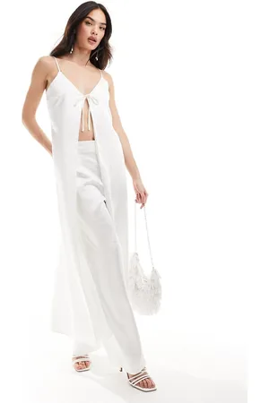 Y.A.S Bridal satin wide leg trouser co-ord in