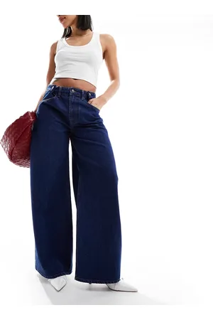 ASOS Adjustable waist wide leg jean in rinse