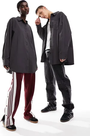 COLLUSION Unisex oversized cotton shirt in charcoal