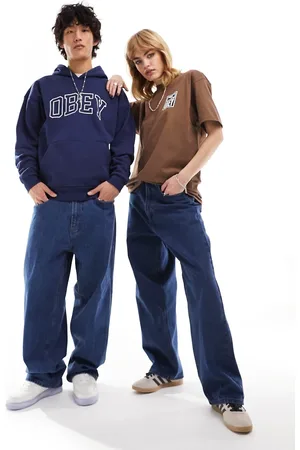 Obey Bigwig baggy skate unisex stone wash jeans in