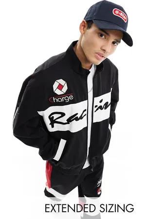 ASOS Co-ord oversized washed motocross bomber jacket in