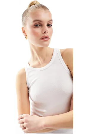 VERO MODA Aware ribbed racer neck vest top in