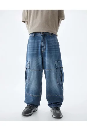 Pull&Bear Washed denim skater cargos in