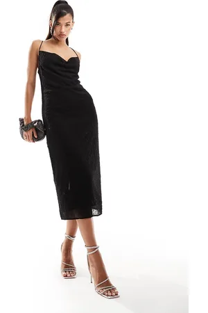 River Island Beaded midi slip dress in