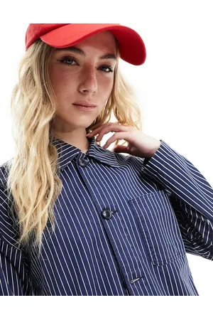 VERO MODA Oversized workwear jacket co-ord in pinstripe