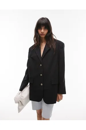 Topshop Co-ord linen-blend single breasted blazer in