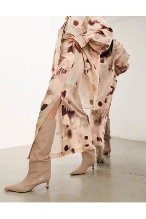 ASOS Column maxi skirt co-ord in neutral smudge print