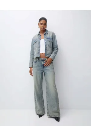 Pull&Bear Oversized baggy low waist jean in washed