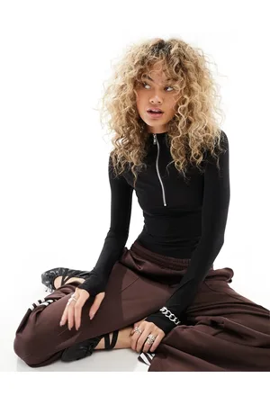 COLLUSION Long sleeve zip top in