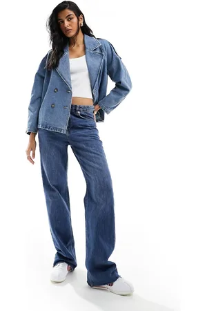 VERO MODA Oversized denim jacket in medium wash