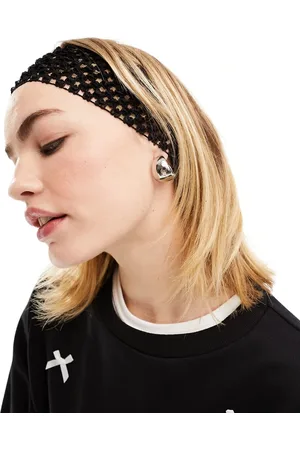 My Accessories Crochet knit wide headband in