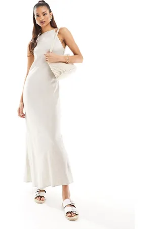 Mamalicious Maternity 2 function nursing button through maxi sundress in  cream