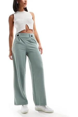 JDY High waisted wide fit tailored trousers in mint