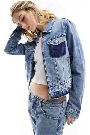 Tommy Hilfiger Izzie denim slim zipper jacket in mid wash