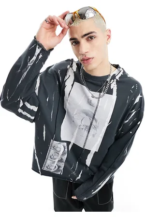 COLLUSION Long sleeve distressed skater fit t-shirt in wash