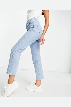 NA-KD Cotton straight leg jean in light - LBLUE
