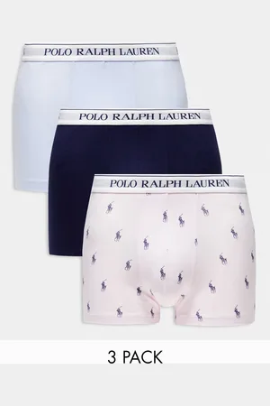 Ralph Lauren 3 pack trunks in pink all over logo, light , navy