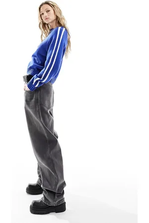 COLLUSION Sporty stripe knitted jumper in