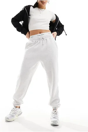 In The Style Cuffed leg jogger with drawstring in marl