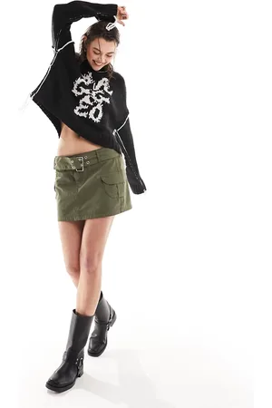 The Ragged Priest High neck logo jumper with side splits
