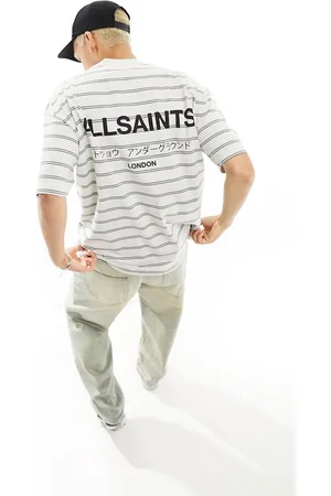 AllSaints Underground oversized t-shirt in light stripe