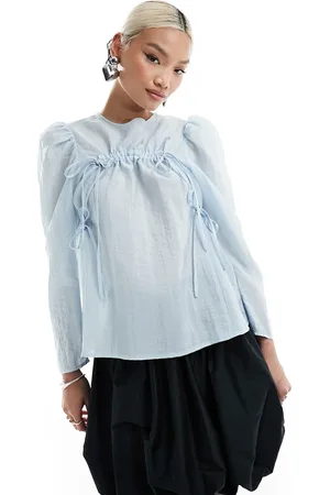 Ghospell Ruched bow top in dusty
