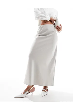 ASOS Pinstripe midi skirt in