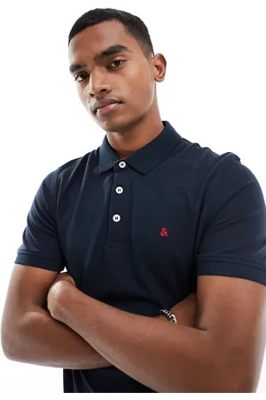 JACK & JONES Essentials slim fit tipped pique logo polo