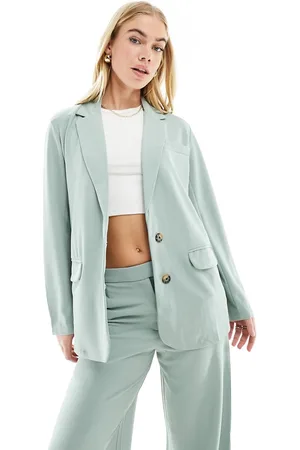 JDY Oversized blazer co-ord in sage green