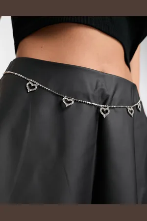 True Decadence Heart charm metal belt in