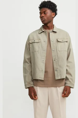 JACK & JONES Boxy denim jacket in beige