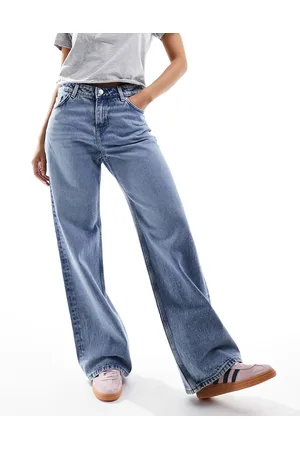 Monki Naoki low rise loose fit jeans in mid wash