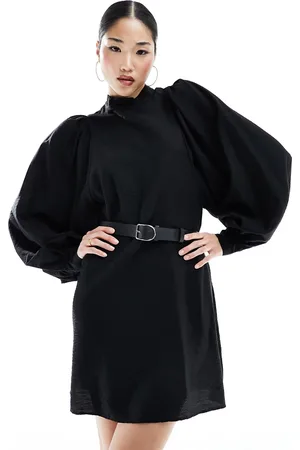EDITED the label High neck mini dress with detachable belt in