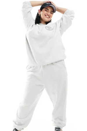 In The Style Cuffed leg jogger with drawstring in marl
