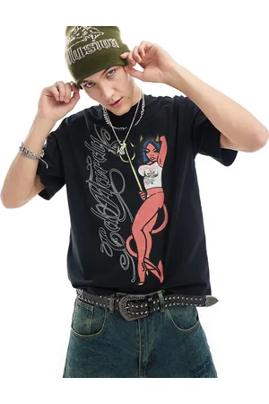 ED HARDY Unisex oversized t-shirt with retro graphic