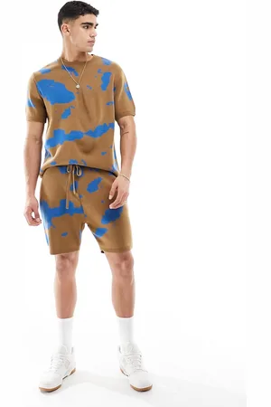 ASOS Co-ord knitted shorts in tie dye pattern