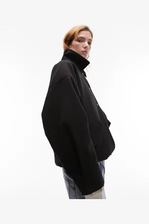 Topshop Brushed bomber jacket with poppers in